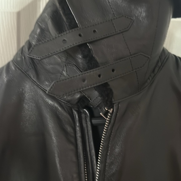 Like new BLACK LABEL Ralph Lauren Black Motorcycle Jacket lamb leather size 6 - Picture 4 of 6
